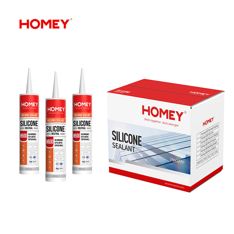 Homey H500 300ml weatherproof waterproof glass neutral gp glass silicone sealant glue