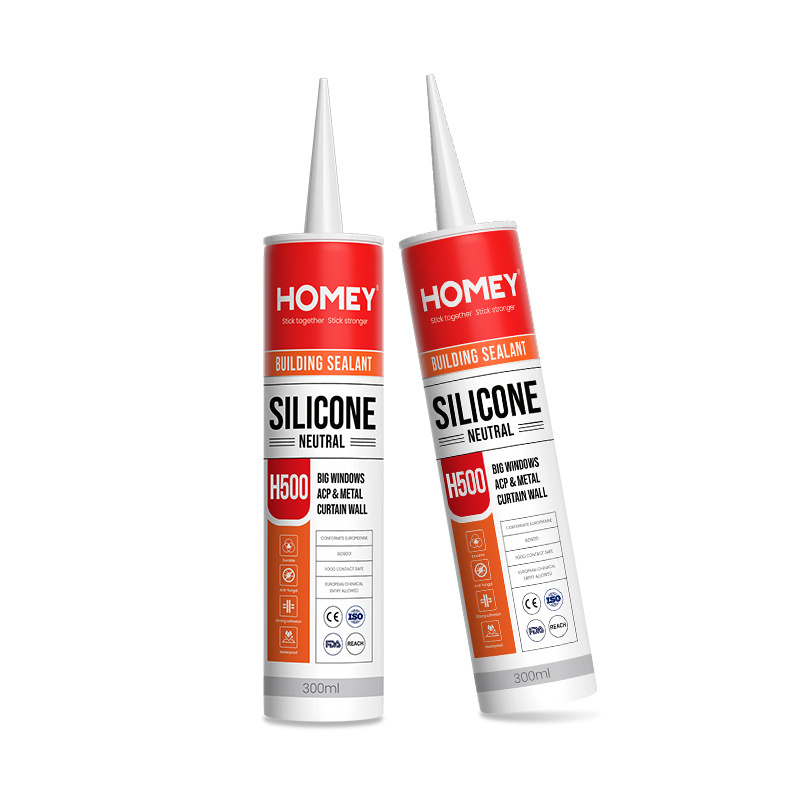 Homey H500 300ml weatherproof waterproof glass neutral gp glass silicone sealant glue