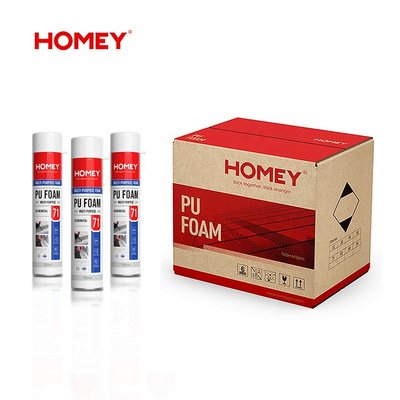 Homey 750ml High quality polyurethane foam construction expanding waterproof pu spray foam