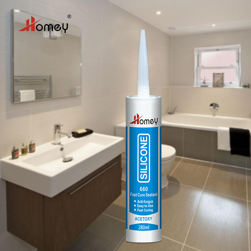 Homey 660 acetoxy fast cure Skin time 7 min silicone Sealant