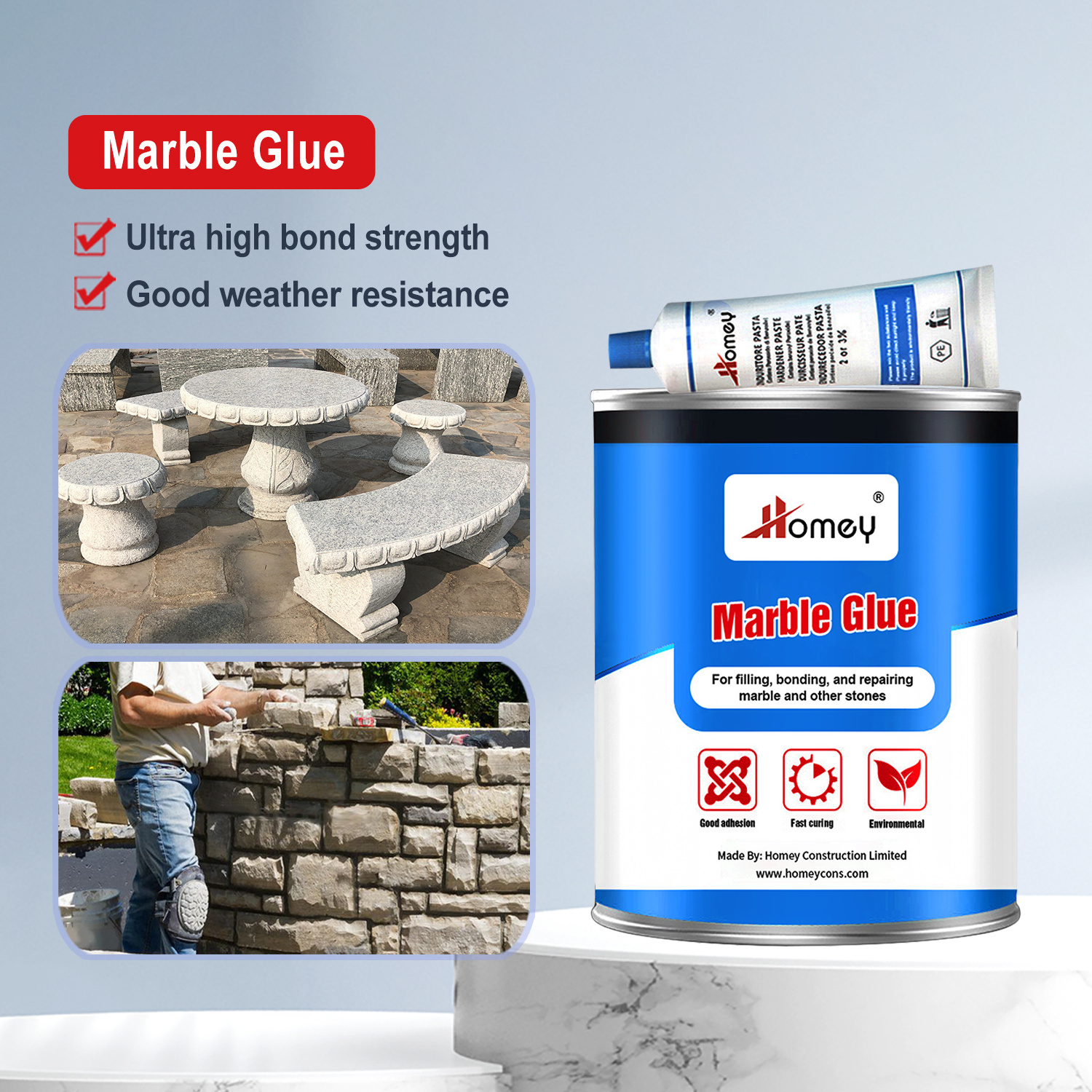 Homey Good Quality White Marble Glue Adhesive strong adhesive  Marble Glue For Stone