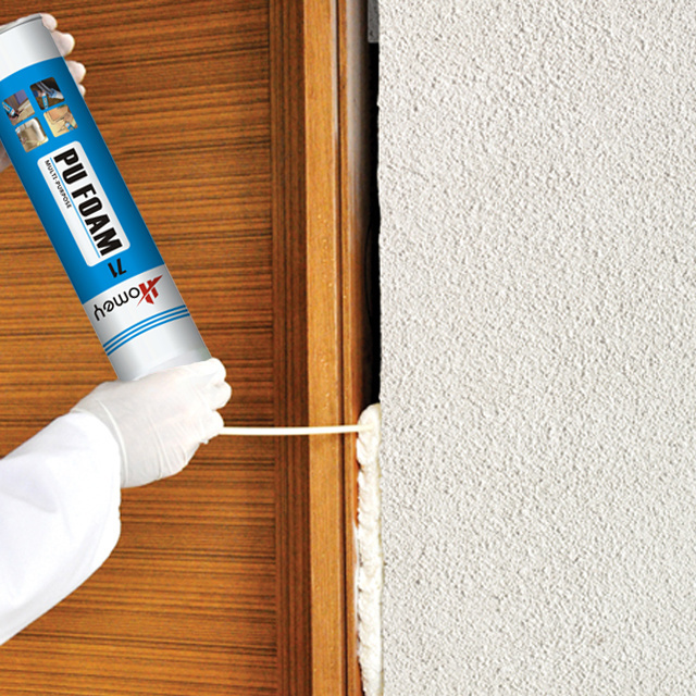 Homey 71 one component polyurethane foam pu foam spray glue for door or window frames