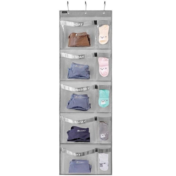 Factory Weekly Kids Clothes Organizer  Day of Week School Clothing Storage Monday to Friday Wardrobe Clothes Organiser