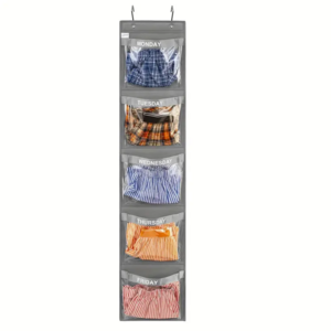 Weekly Kids Clothes Organizer Day of Week School Clothing Storage Clothes Storage Bag Monday to Friday Hanging Closet Organizer