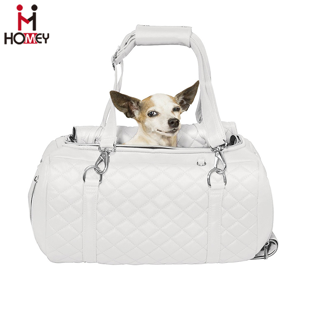 Leather Pet Carrier Luxury Dog Handbag Carrier Extra Small Dog Carrier