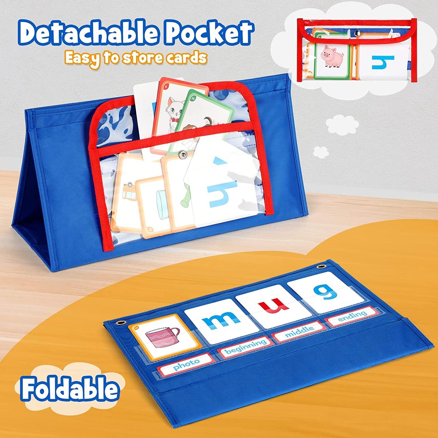 Flash Cards For Kids Educational CVC Word Builder Kindergarten Pocket Chart Classroom Must Haves School Supplies