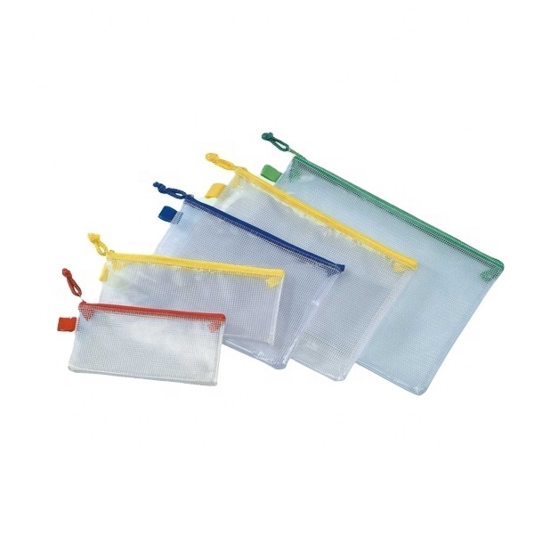 simple clear vinyl pvc zipper pouch mesh gift bags Hot Sale waterproof Clear pvc bag with zipper