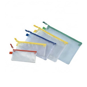 simple clear vinyl pvc zipper pouch mesh gift bags Hot Sale waterproof Clear pvc bag with zipper