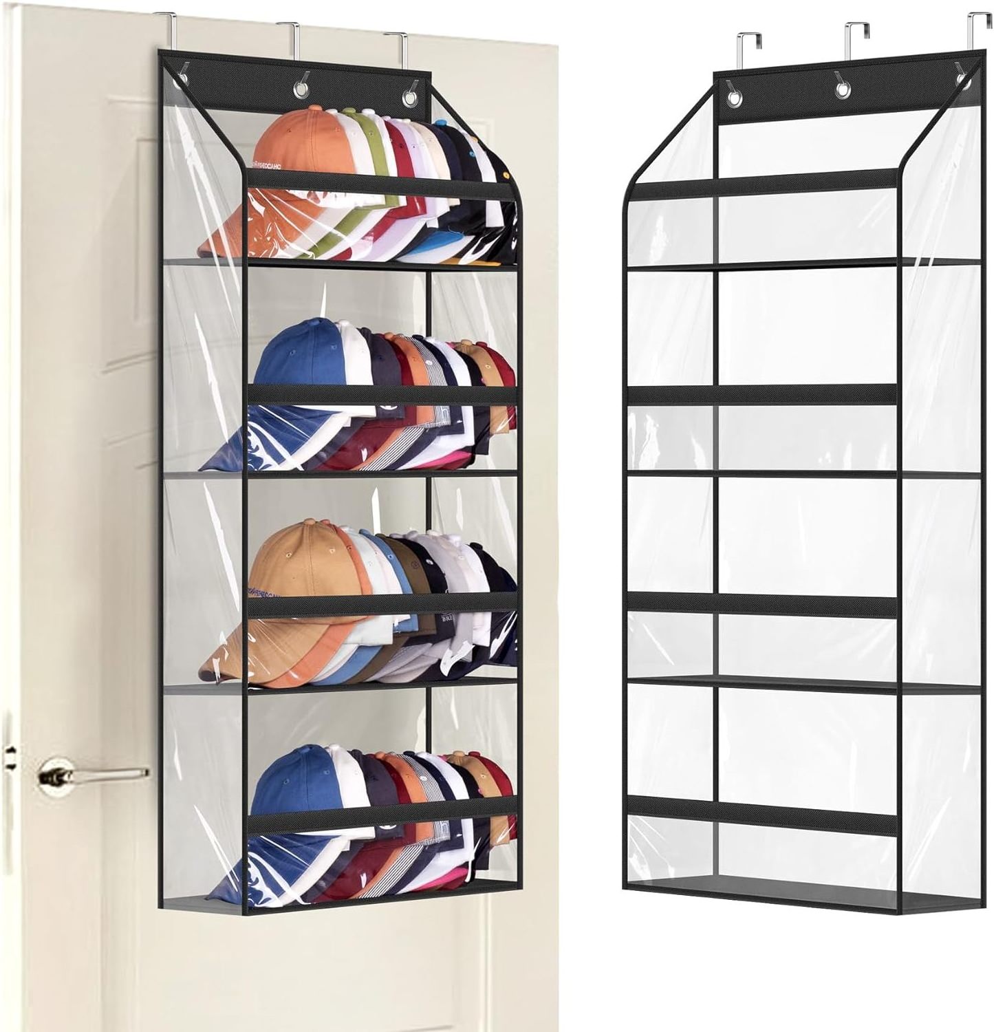 Large Over the Door Hat Racks for Baseball Caps Hat Storage Organizer for Closet Storage Wall Pockets Hanging Hat Holder Shelves