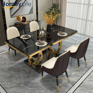 2021 Marble Dining Table Marble Top Set Simple Gold Legs Dining Table Set 6 Seater