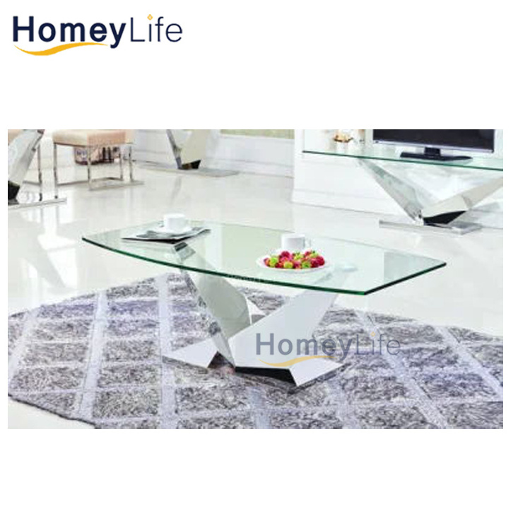 stainless steel heavy tube hotel wedding furniture round shape black clear 12mm tempered glass dining table