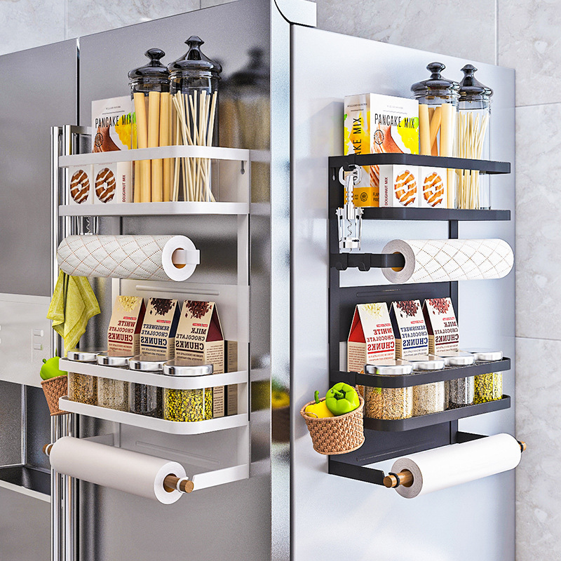 Home And Kitchen Shelf Organizer Magnetic Spice Rack Kitchen Refrigerator Storage Fridge Freezer Holder Rack