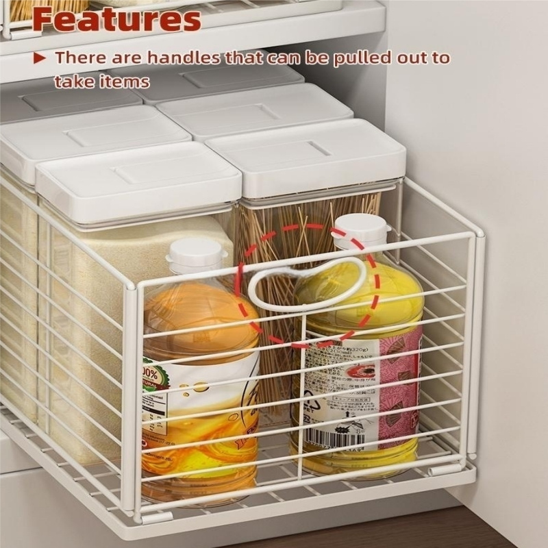 Metal Wire Basket Cabinet Detachable Organizer Basket Drawer Storage Organizer Rack