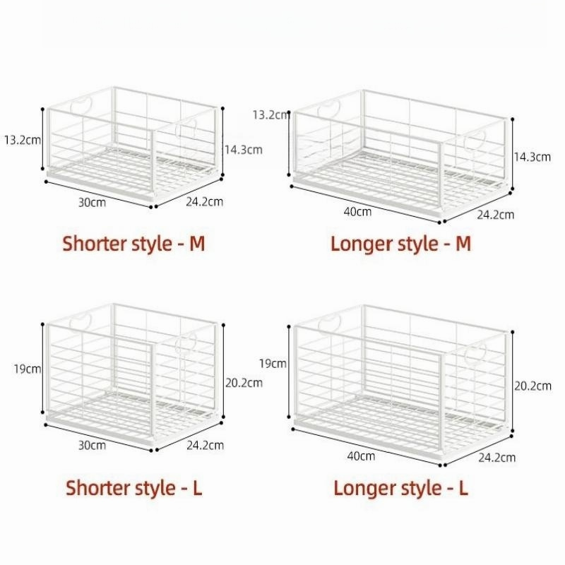 Metal Wire Basket Cabinet Detachable Organizer Basket Drawer Storage Organizer Rack