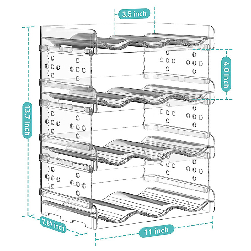 3-4 Tiers Water Bottle Organizer for Cabinet 9-12 Bottle Holder Stackable Can Holder Thermos Storage Organizer