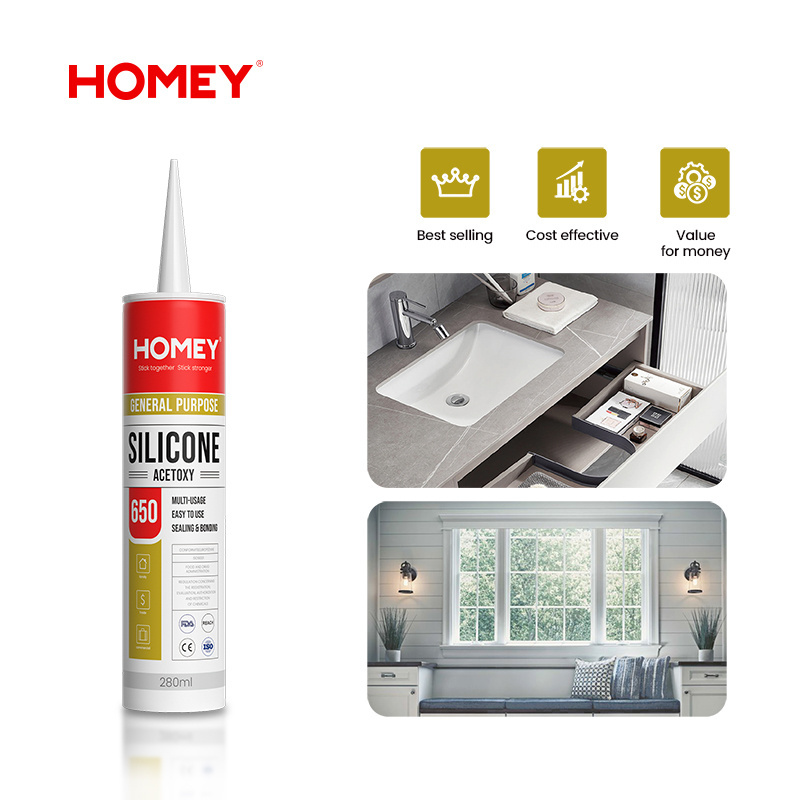 Homey  ct1 silicone clear 704 glue sealant micro ban caulk tube price for acetoxy  glass