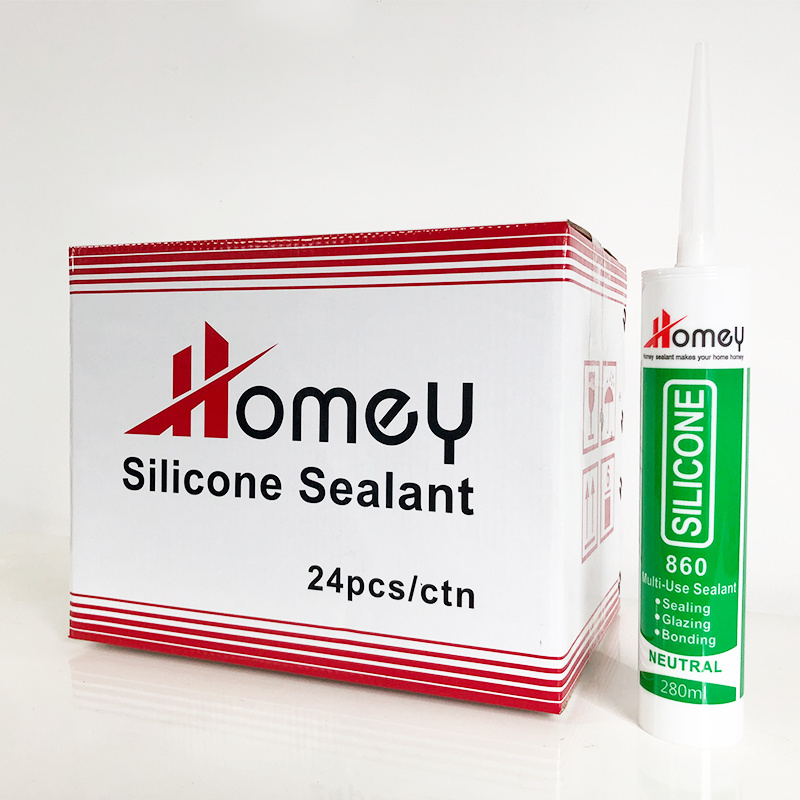 Homey 860 multi use neutral cure waterproof silicone sealant for aluminum ceramics tiles