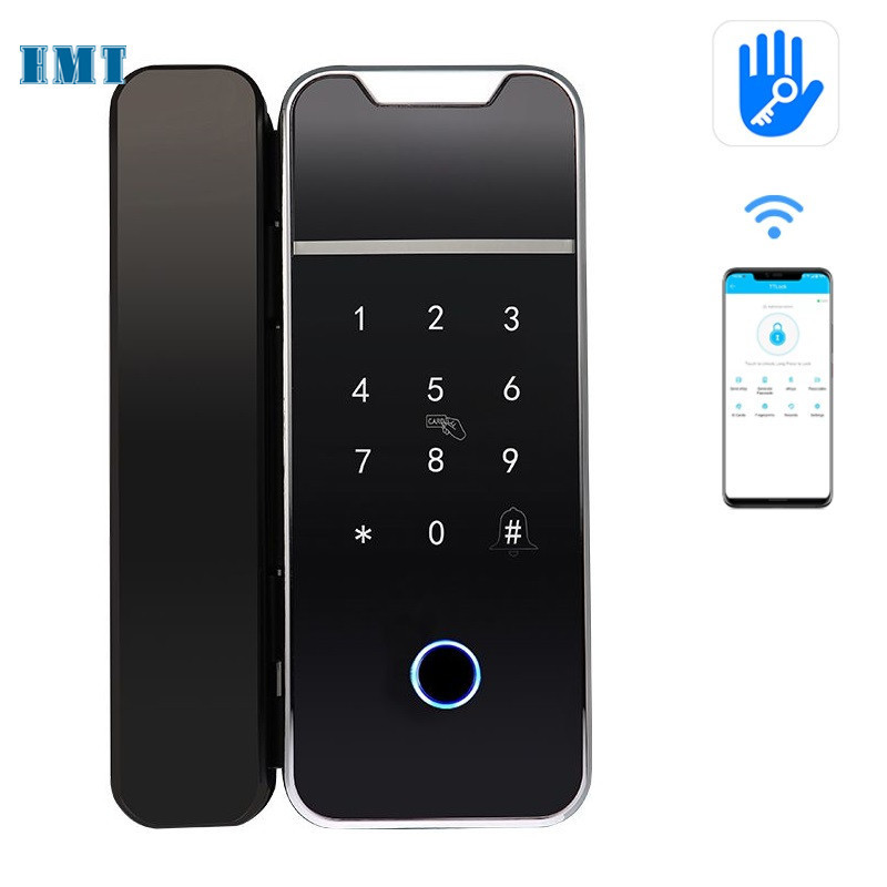 TTlock App password keyless glass door Electronic Touch Keypad home biometric security intelligent smart door digital lock