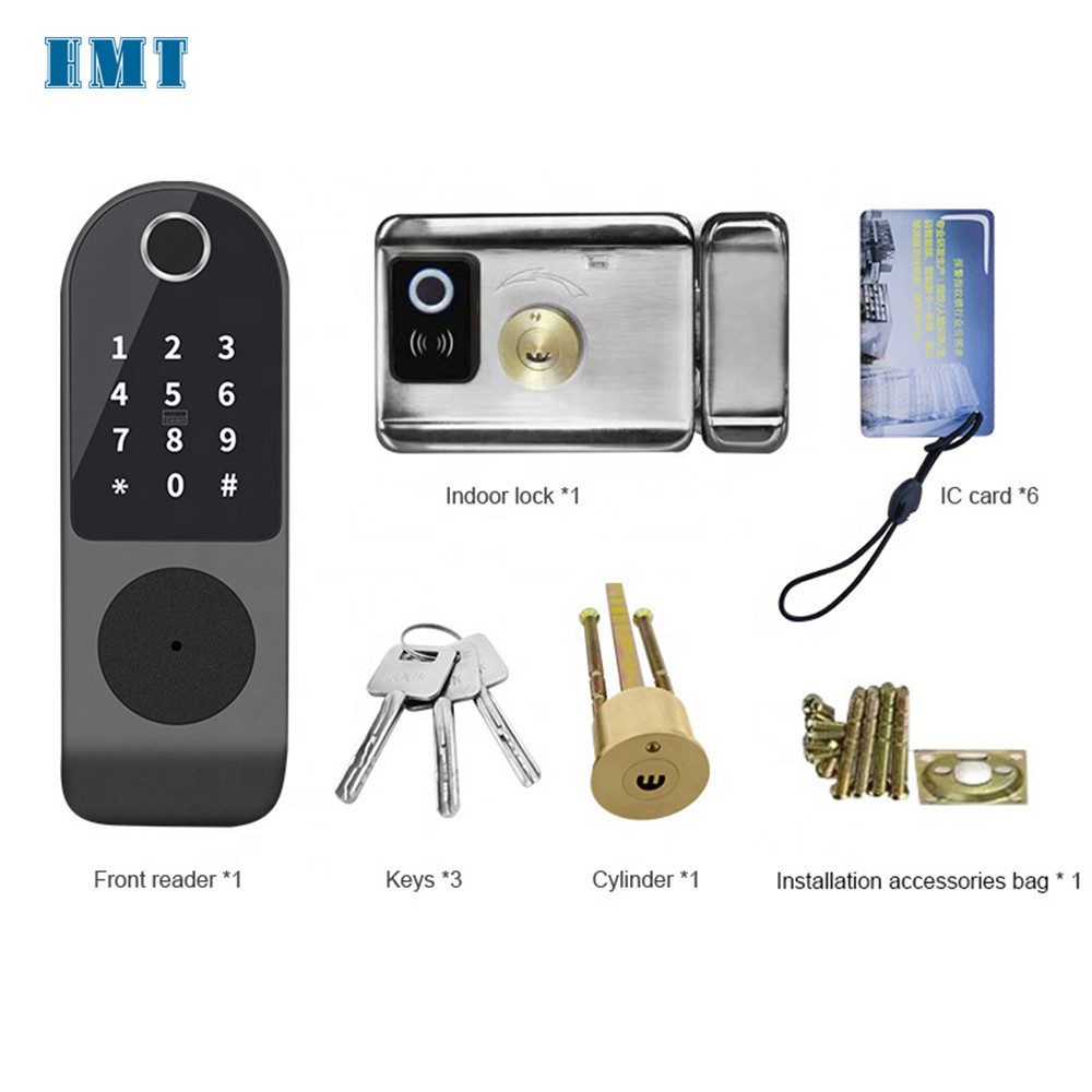 TTlock Tuya WiFi App Keyless Smart Door Lock double side Biometric fingerprint home security door locks