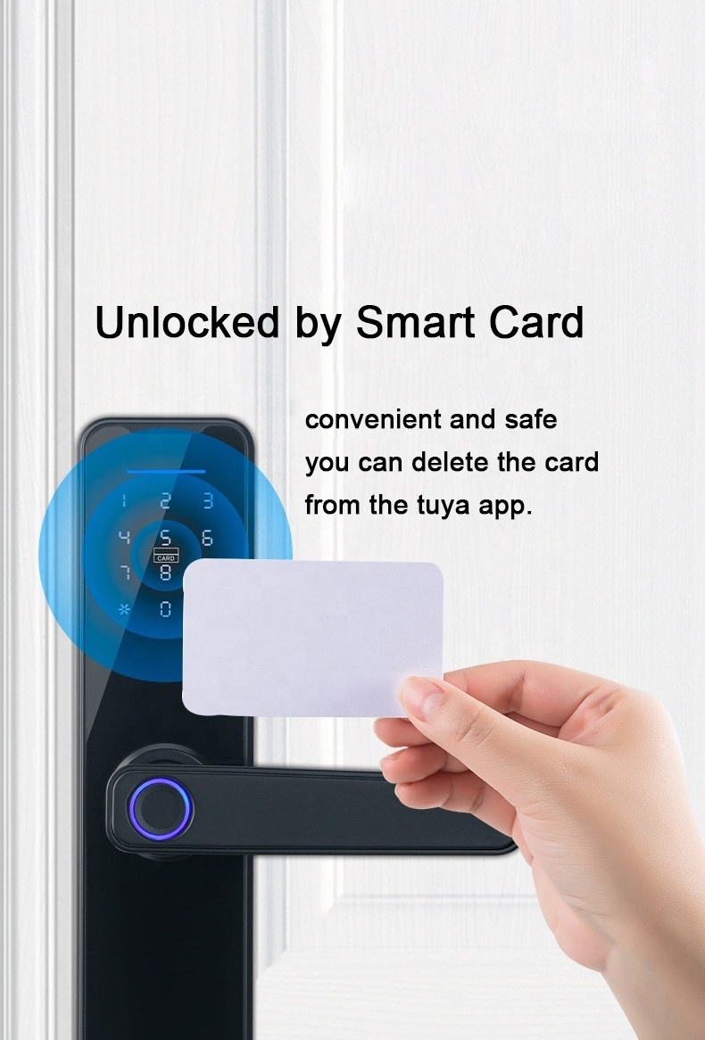 Fingerprint Locks electronic Handle Home Locker Finger Touch Screen Apartment TTlock Smart front office Door Lock with Tuya