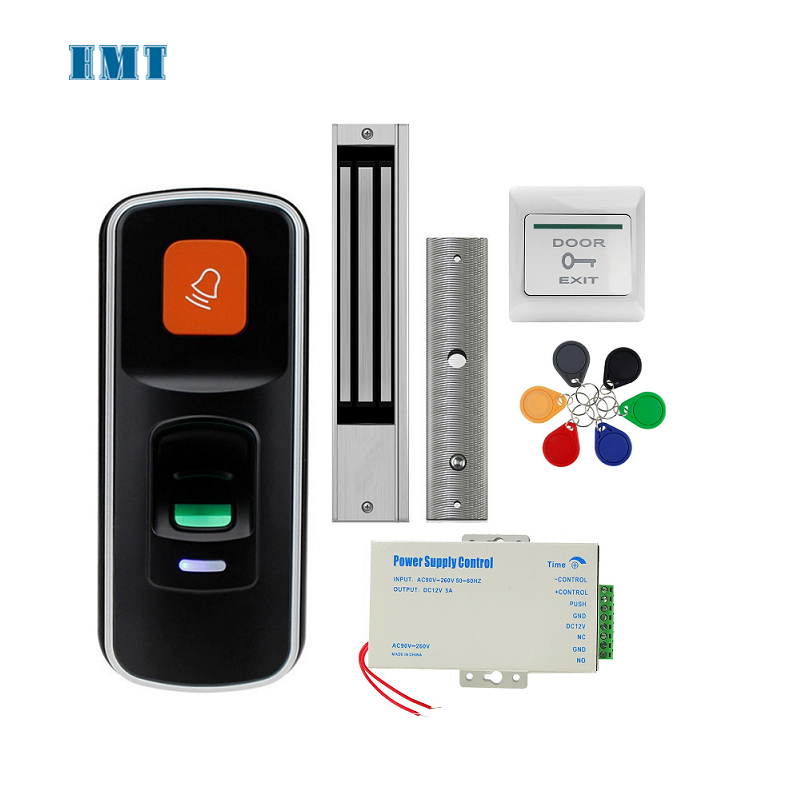 RFID Door Access Control System Kit Set 125KHz Fingerprint Biometric Electric Magnetic Electronic Locks DC12V Power Supply