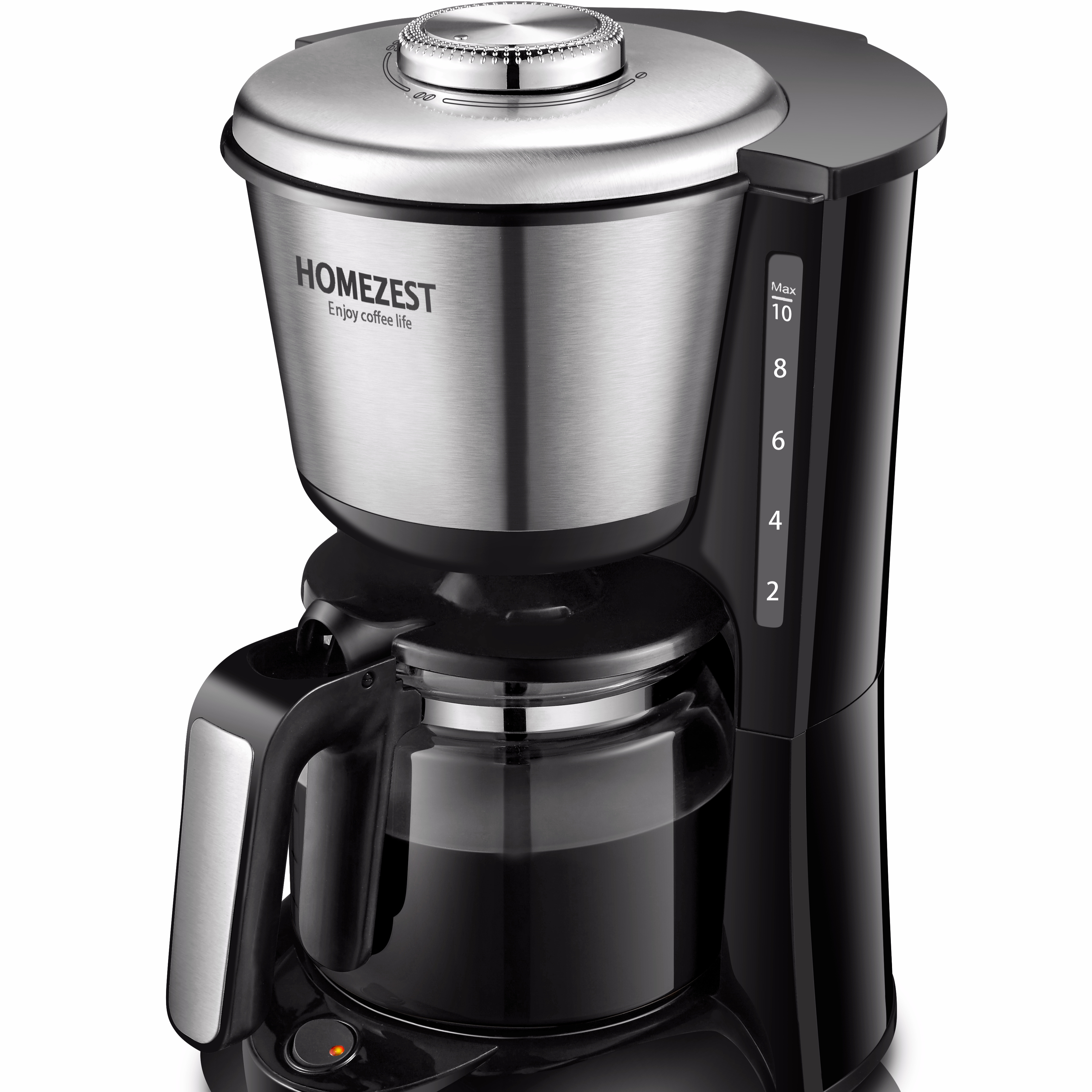 HOMEZEST CM-337BA HOT SELLING Coffee Machine Hotel Household 10CUPS Stainless Steel 1.25L Coffee Maker