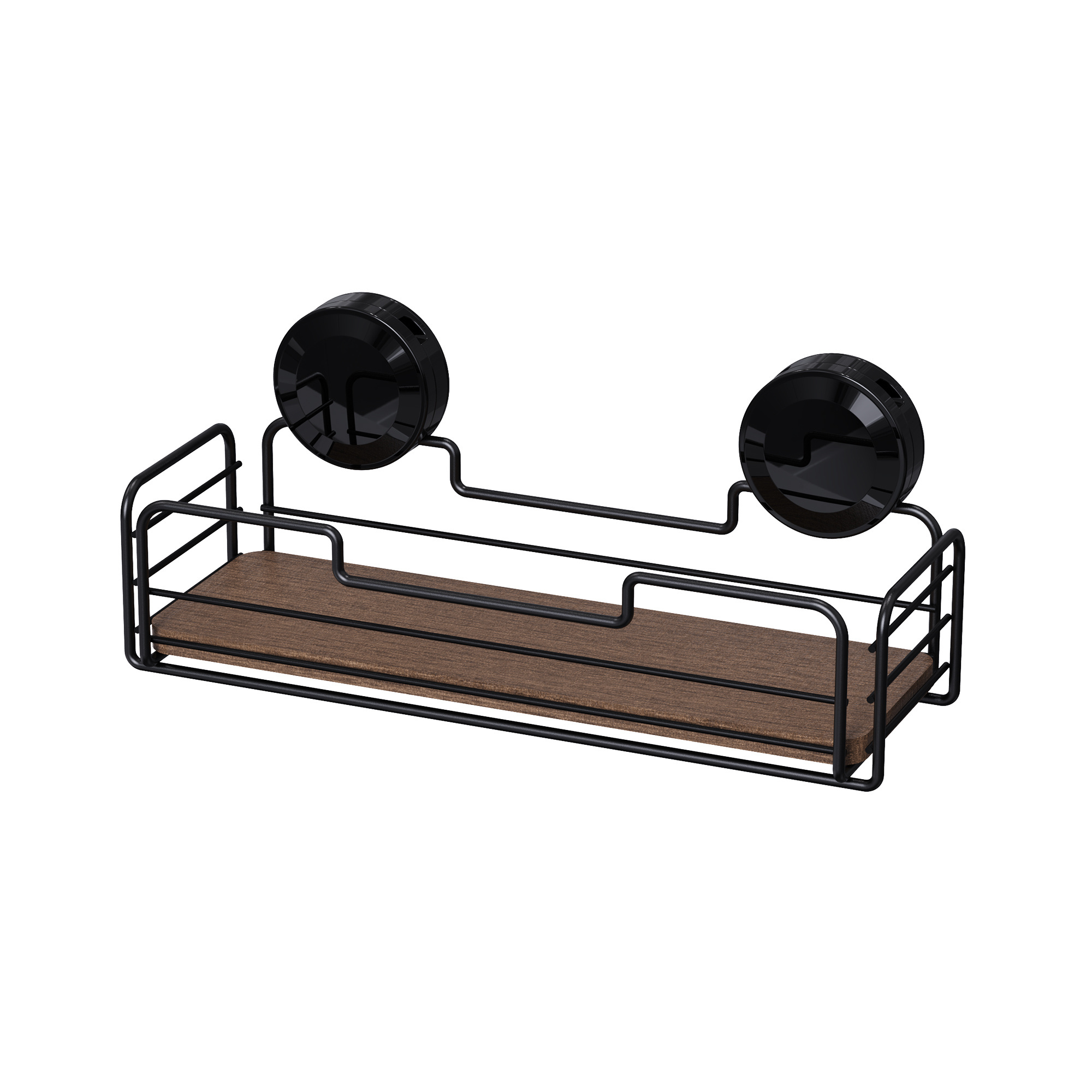 wooden Bathroom organizer Suction Cup Iron Wire Rack stainless steel no drilling wall mounted Shower Caddy