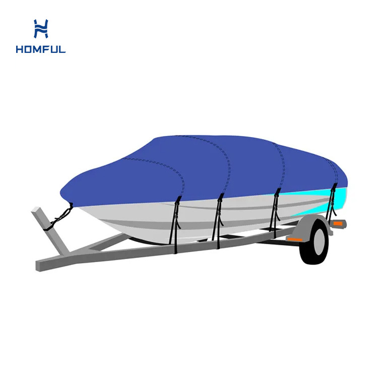 HOMFUL Tri Hull Runabouts Waterproof Boat Cover Ski Bass Boat Cover Boat Trailer Hitch Cover