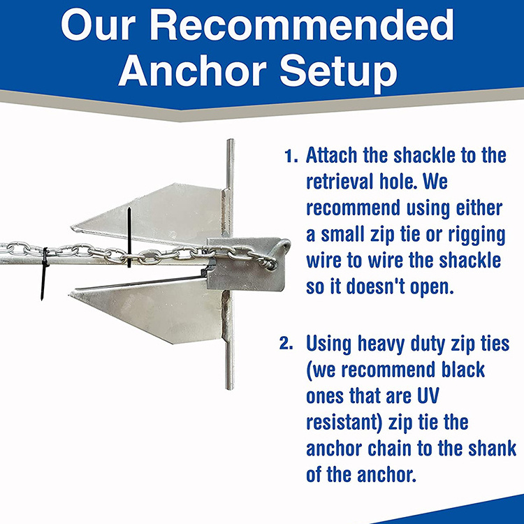 HOMFUL Danforth Anchoring Hot Dipped Galvanized Deluxe Anchor Marine Boat Anchor Kits