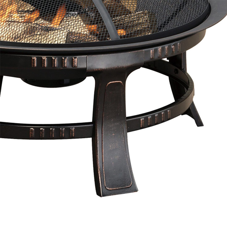 Garden Fire Pit Outdoor Metal Square Firepit Patio Stove Wood Burning Patio Round Fire Pit