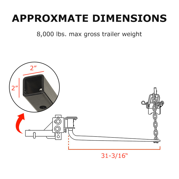 HOMFUL High Quality Trailer Parts Trailer Accessories Weight Distribution Hitch With Sway Control