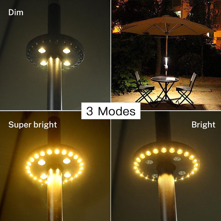 Parasol Light Outdoor Garden LED Umbrella Pole Light Patio Umbrella Light