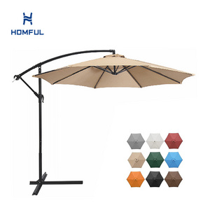 HOMFUL Extra Large Cantilever Garden Umbrella Outdoor Parasols Adjusted Heights Patio Umbrellas for Garden