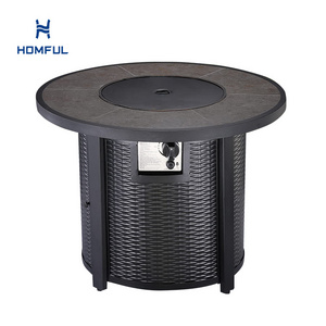 Outdoor Round Fire Pit Gas Fire Pit Tabletop Propane Smokeless Fire Pit Table