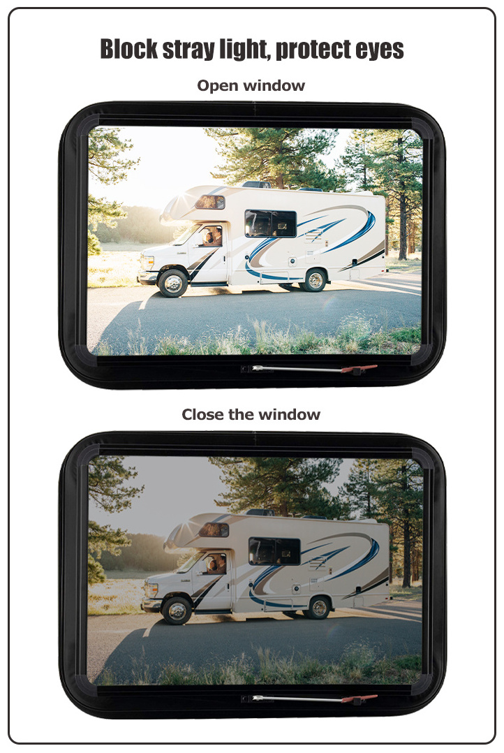 HOMFUL Motorhome Tempered Glass Caravan Window Handles RV Sliding Window Screen Van Camper RV Window