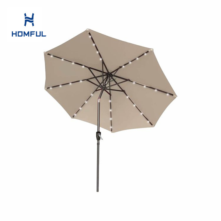 Solar LED Lights Umbrellas Garden Parasols Outdoor Giant Patio Parts Garden Parasol Umbrella