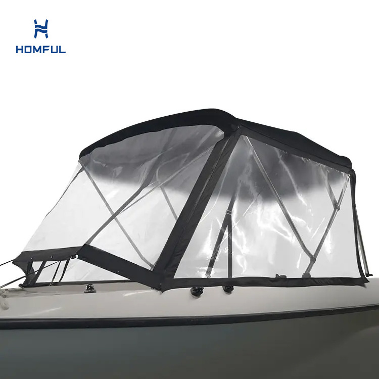 HOMFUL Aluminum Tube Boat Bimini Top Boat Canopy Tent Bimini Top for Boat with PVC Windshield