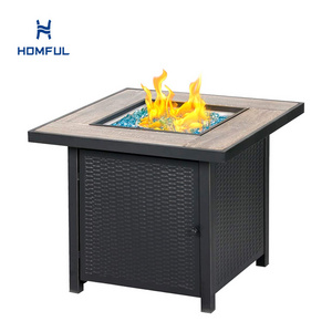 30 Inch Square Steel Fire Pit Table Outdoor Propane Fire Pit Gas Fire Pit For Patio Garden Outside