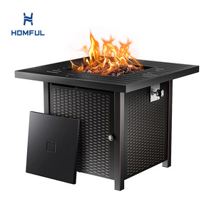 Outdoor Square Fire Pit Table 50,000 BTU Gas Fire Pit Propane Gas Fire Pit Table For Outside