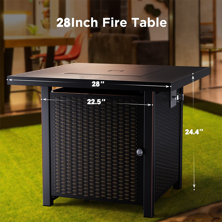 Outdoor Square Fire Pit Table 50,000 BTU Gas Fire Pit Propane Gas Fire Pit Table For Outside