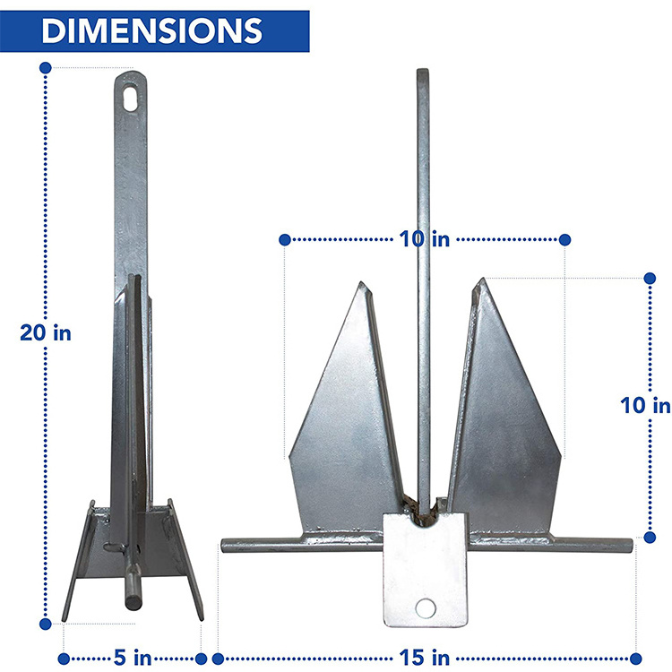 HOMFUL Danforth Anchoring Hot Dipped Galvanized Deluxe Anchor Marine Boat Anchor Kits