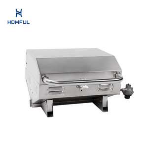 HOMFUL Marine Stainless Boat BBQ Barbecue Boat Grill Gas for Boat Marine