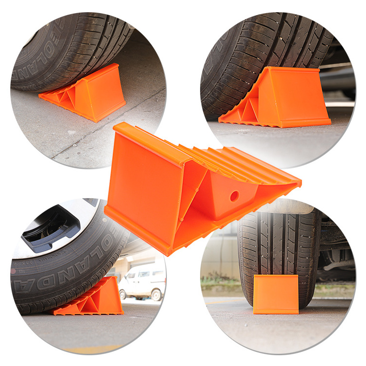 HOMFUL RV Accessories Yellow Plastic Orange Truck Travel Trailer Wheel Wedge RV Heavy Duty Wheel Chock For Non-Slip