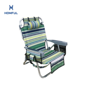 HOMFUL Wholesale High Quality Aluminum Sea Beach Folding Beach Chair Backpack Beach Chairs