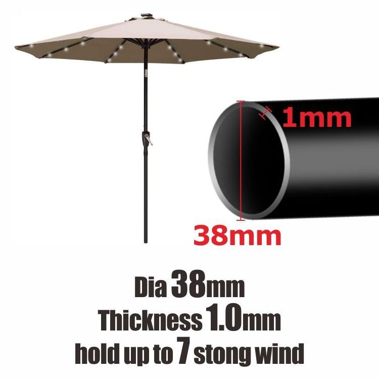 Solar LED Lights Umbrellas Garden Parasols Outdoor Giant Patio Parts Garden Parasol Umbrella