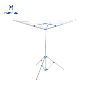 HOMFUL Foldable Clothes Drying Rack Portable Umbrella Drying Rack RV Folding Clothesline Rotary Airer for Rv Outdoor Camping