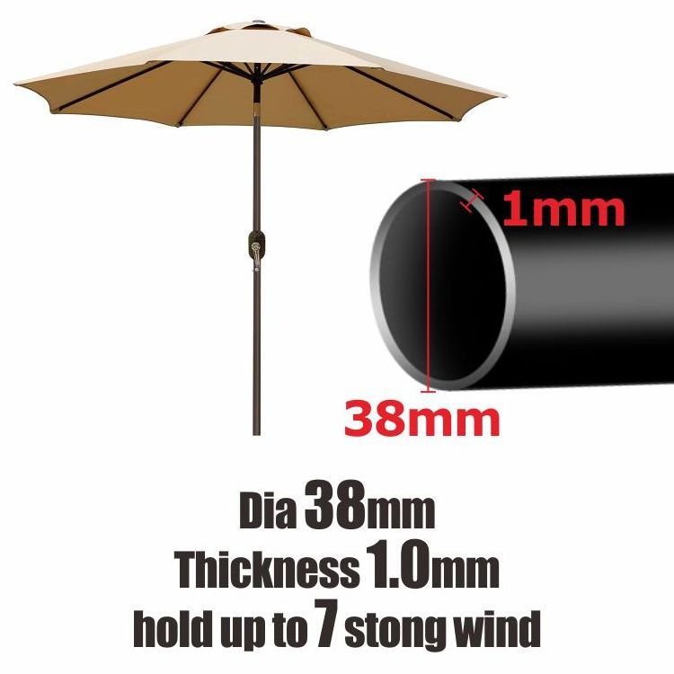 HOMFUL Outdoor Parasol Garden Aluminum Umbrella Canopy Patio Umbrella