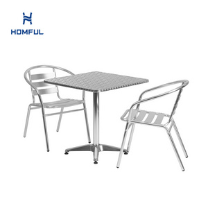 Aluminum Indoor Outdoor Table Set Balcony Furniture Set Garden Chair Set With Square Table