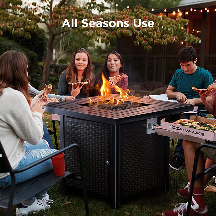 Outdoor Square Fire Pit Table 50,000 BTU Gas Fire Pit Propane Gas Fire Pit Table For Outside