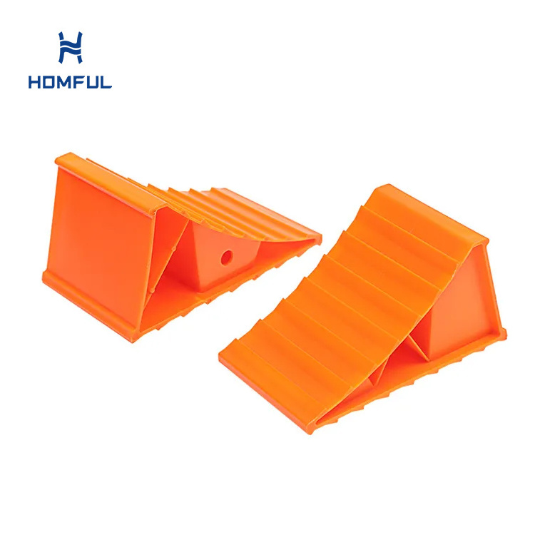 HOMFUL RV Accessories Yellow Plastic Orange Truck Travel Trailer Wheel Wedge RV Heavy Duty Wheel Chock For Non-Slip